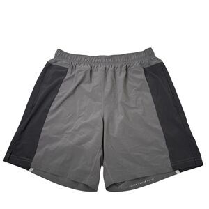 Four Laps Bolt 7” Shorts Mens M Gray Lined Active Gym Athletic Stretch Running